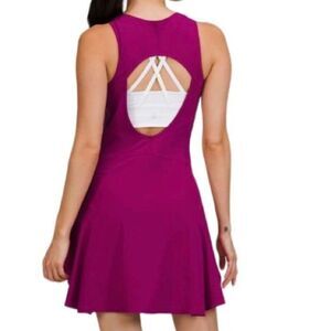 Lululemon Everlux Short-Lined Tennis Tank Top Dress 6" Magenta Purple